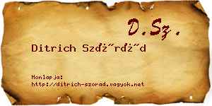 Ditrich Szórád névjegykártya